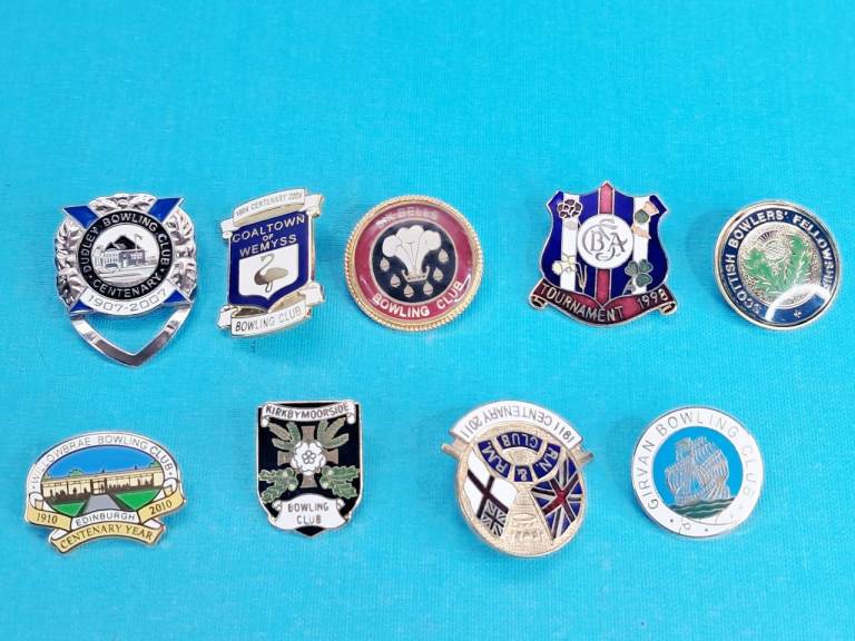 Vintage Bowling/Bowls Clubs Vintage Enamel Pin Badges Bundle Of ( 9).