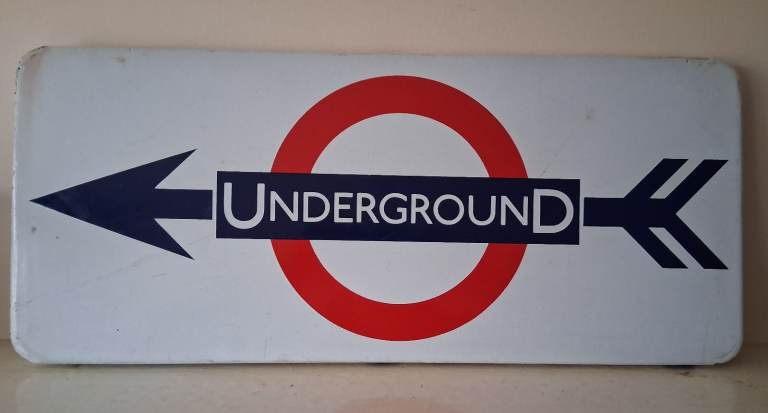 Genuine London Underground Station Enamel Sign 24.75" x 10.75"