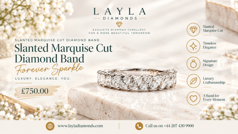 Slanted Marquise Cut Diamond Band: Forever Sparkle | Layla Diamonds