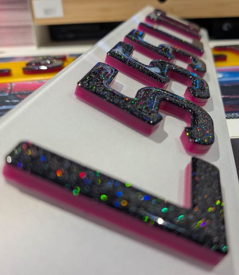 6mm Pink 4D with Glitter Gel Car Number Plates 