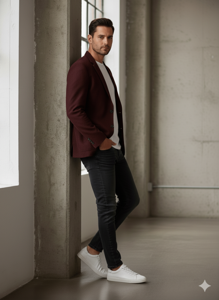 Peter Werth Men's Burgundy Blazer - Size 46 - Great Condition