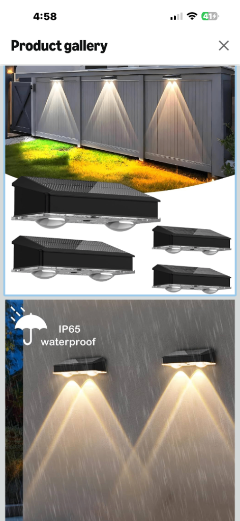New Solar Powered Outdoor Wall Lights - Waterproof, 3 Colour Temperatures