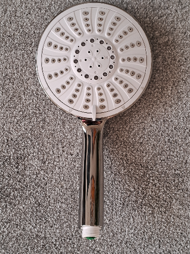 Large Shower Head D15cm L27.5 cm Five Functions White Grey Chrome