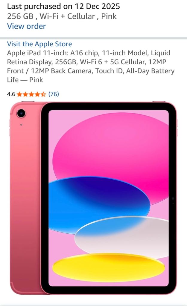 BRAND NEW PINK IPAD (Unopened) 256GB, WiFi & cellular 