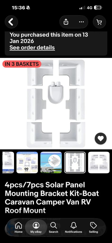 7pcs Solar Panel Mounting Bracket Kit-Boat Caravan Camper Van RV Roof Mount