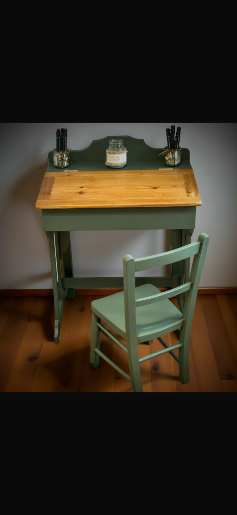 image for Lovely upcycled child’s desk and chair 