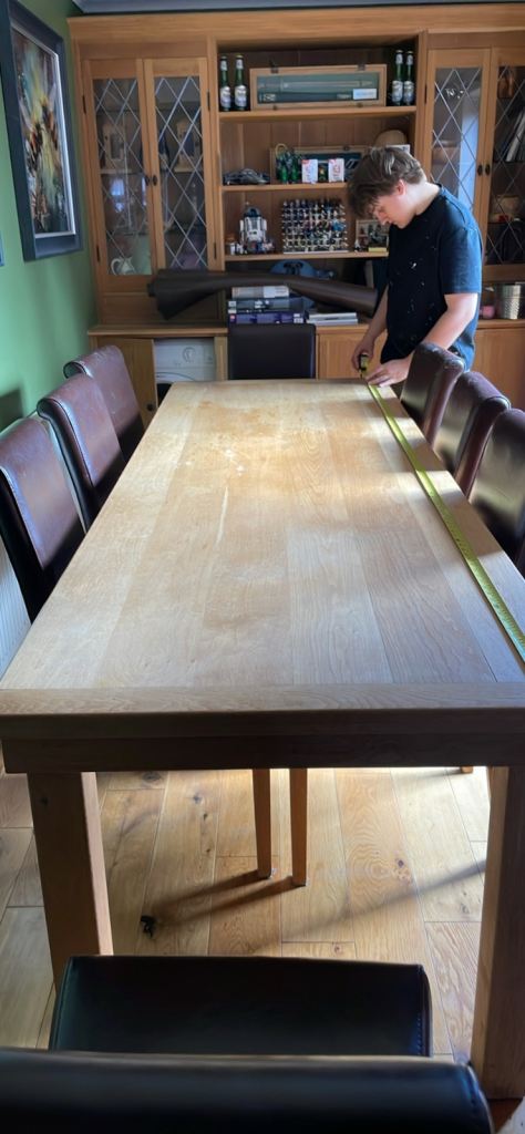 Solid oak table and chairs 