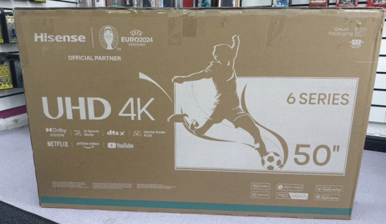 New in the box 50 inch Hisense 4 k uhd Smart tv with wi fi 2024-2025 model RRP £289 we selling £200