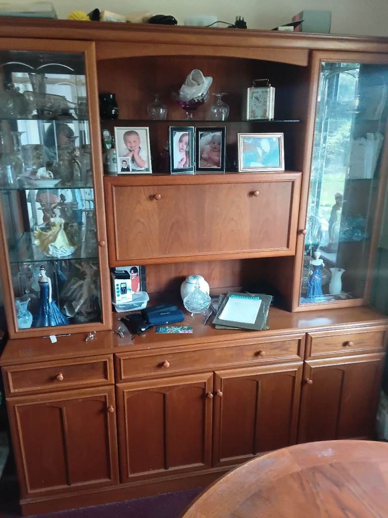 Wooden Sideboard Display Cabinet with Glass Doors