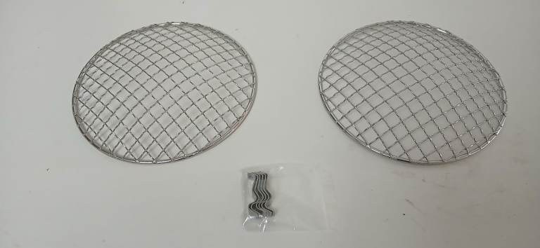 CLASSIC CAR STAINLESS STEEL 7 INCH HEADLAMP GRILLS/ STONE GUARDS COMPLETE WITH FIXING CLIPS  NEW!