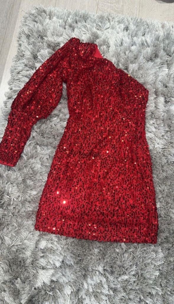 Quiz red short sequin dress