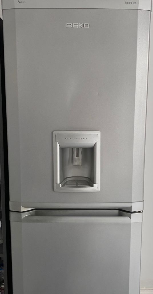 Beko Silver Fridge Freezer with Water Dispenser - Good Condition
