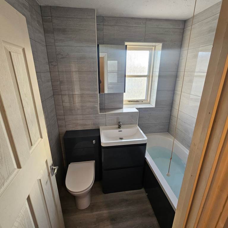 Bathroom renovation service. Laminate flooring, painter, tiler, plumber.