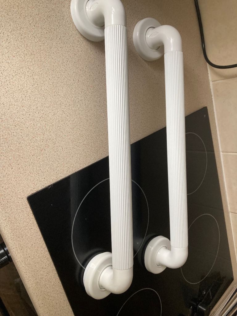 White Grab Rails - Good Condition, Pair