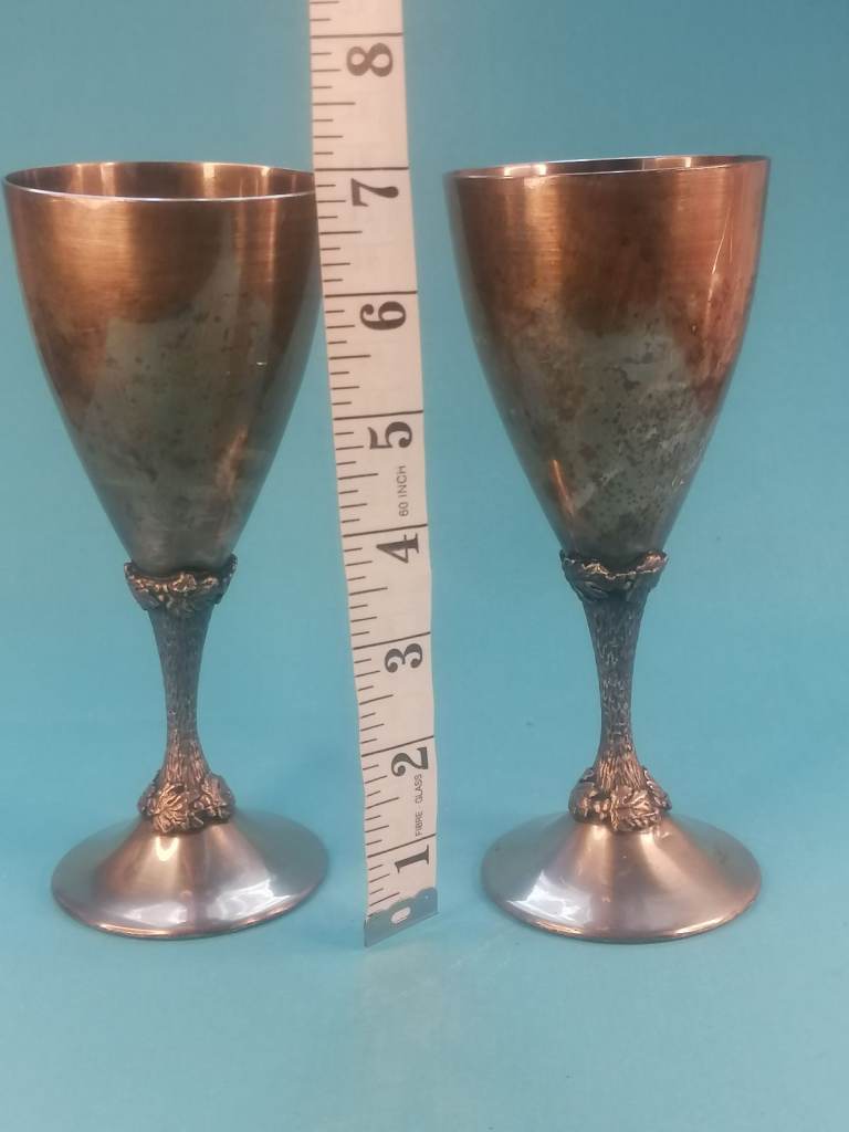 Vintage, Antique silver-plated goblets, made in Spain after 1940.s.