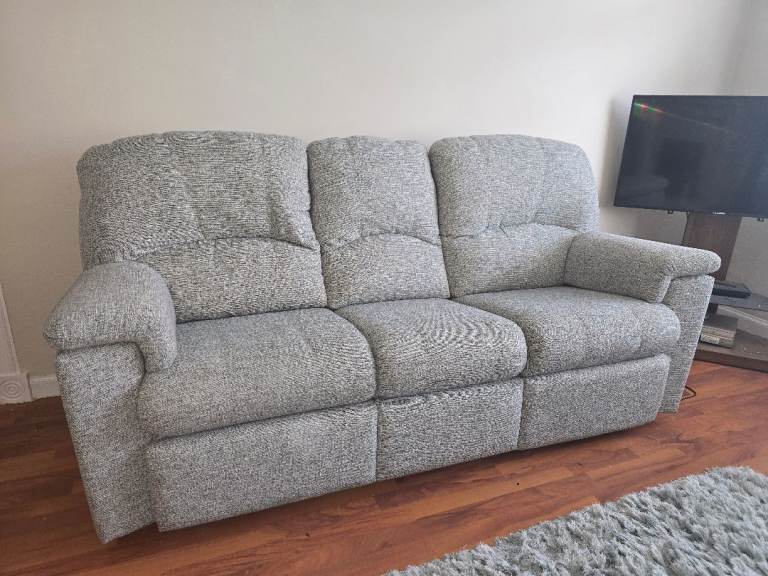 Blue grey 3 seater 2 seater electric recliner sofas