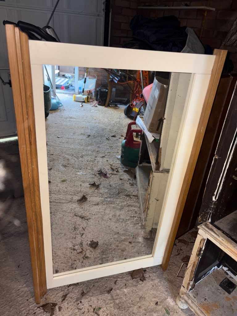 Large Wooden Frame Mirror – Good Condition