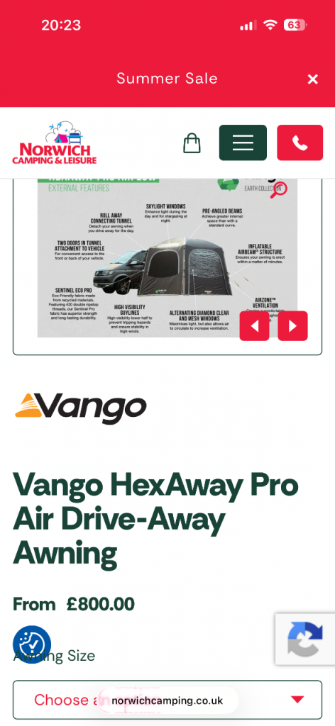 Vango hexway11 drive away awning 