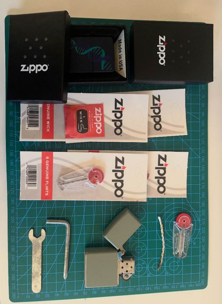 Zippo lighter with full maintenance kit 