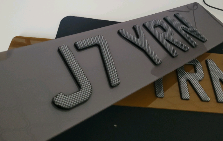 Tinted Car Number Plates 3D Gel 4D Laser Cut 4D Gel