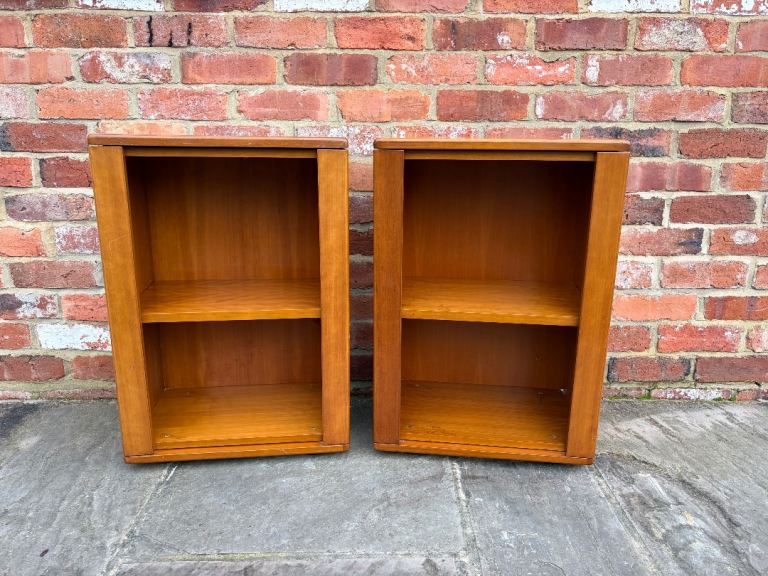 Pair of Mid Century Teak Bookcases - Good Condition 