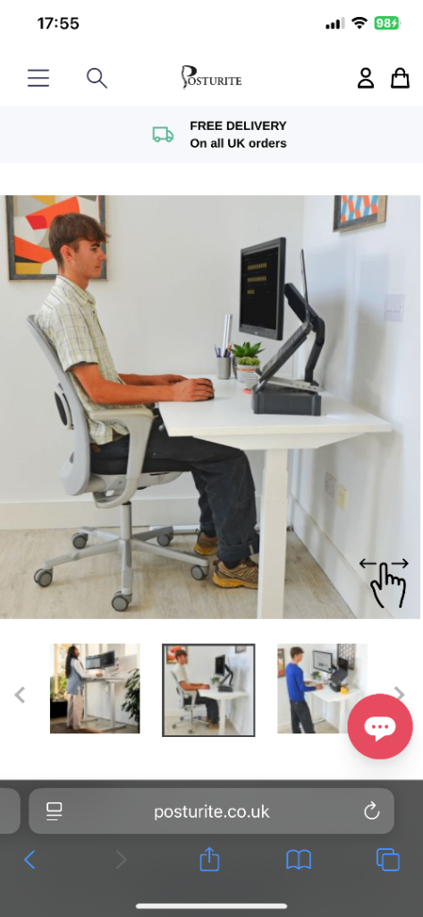 image for JOSHO ELECTRIC HOMEWORKER SIT STAND DESK - White - Brand New - RRP £599.94