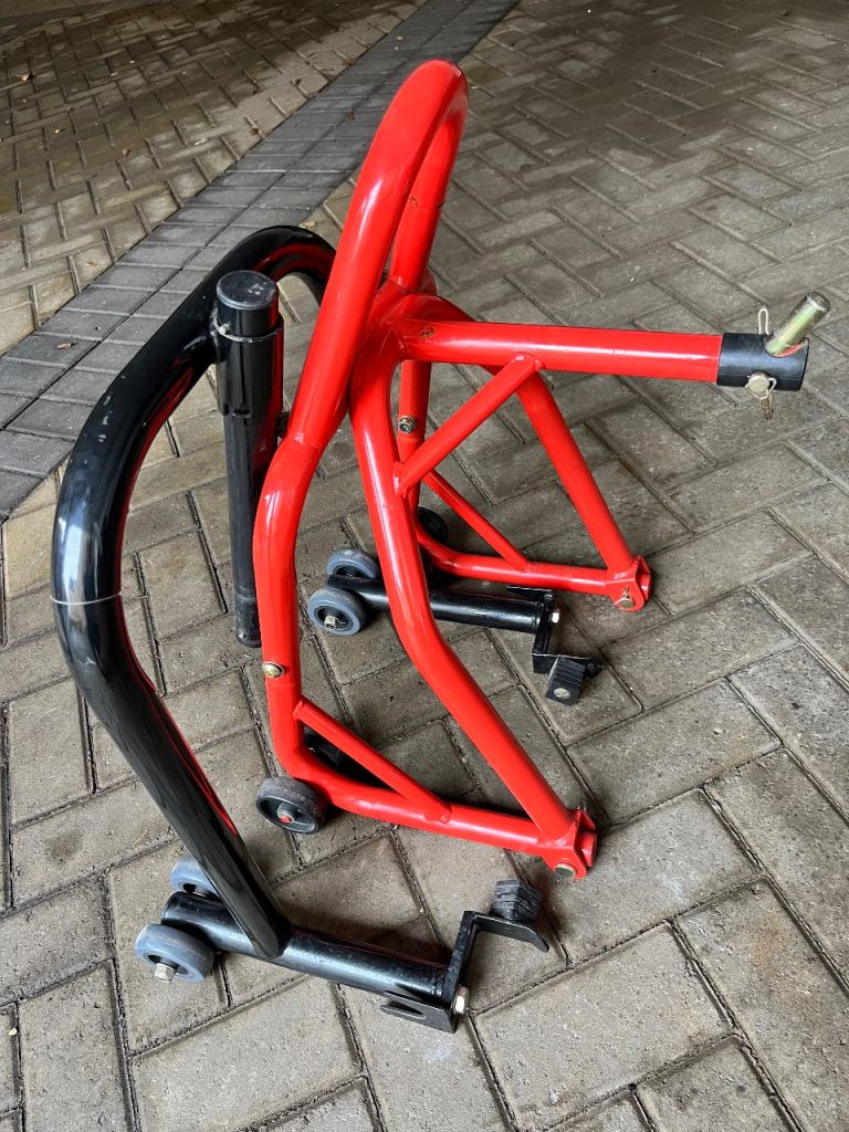 Motorcycle paddock stands both front and rear