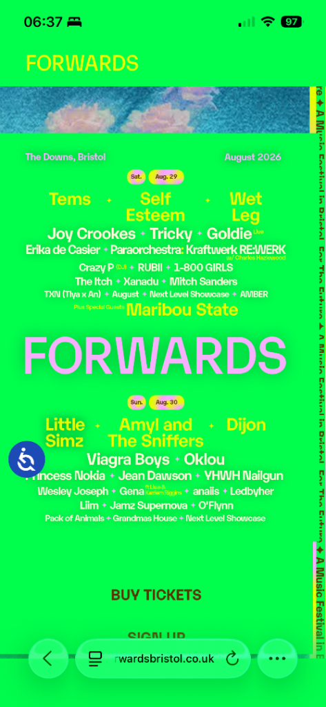 Forwards Festival Tickets - Bristol, August 2026