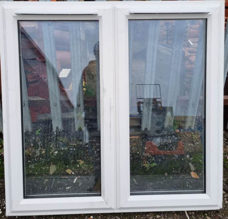 image for New UPVC Double Glazed White Window 1190mm W x 1145mm H Garage Shed