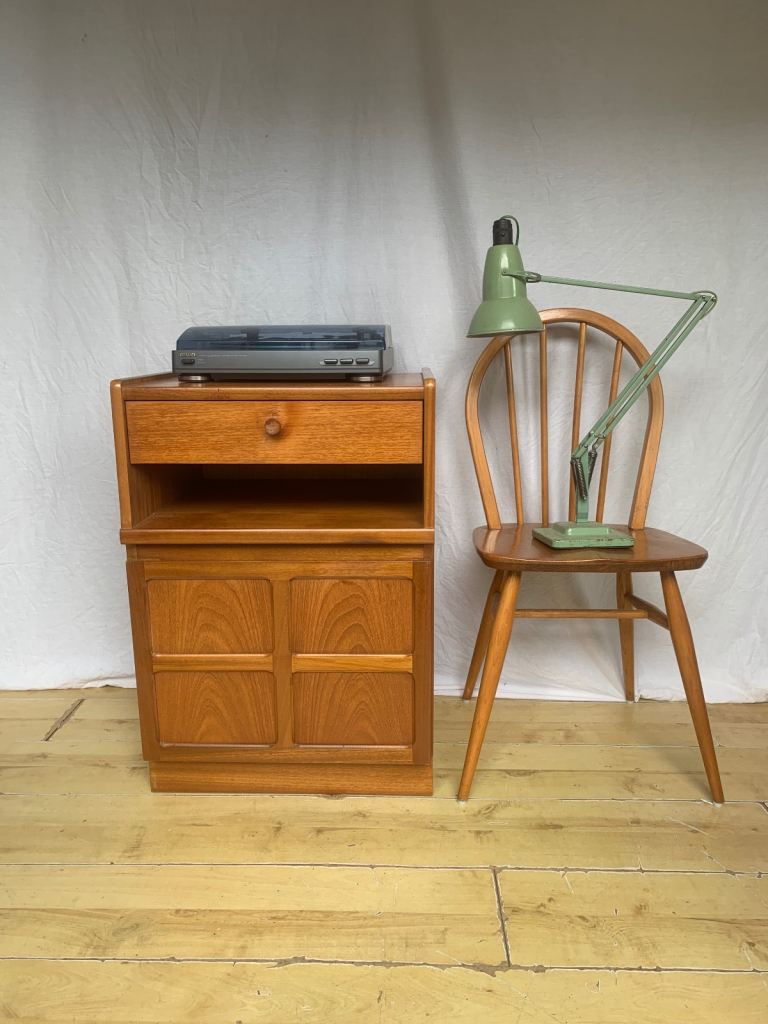 Vintage teak Nathan mid century record vinyl cabinet storage sideboard unit