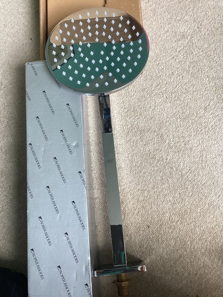 New roper Rhodes shower arm and Crosswater 200mm fixed head