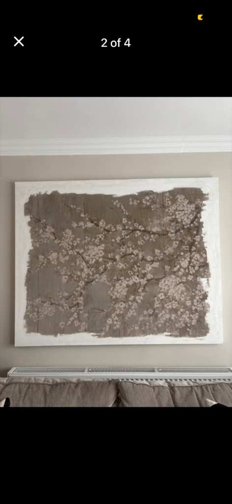 Large Canvas Art: Cherry Blossom Design, Neutral Tones