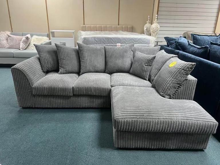BRAND NEW Dylan 4 Seater Corner Sofa Jumbo Cord L Shape Sofa Order Now SAME DAY DELIVERY 🚚🚚