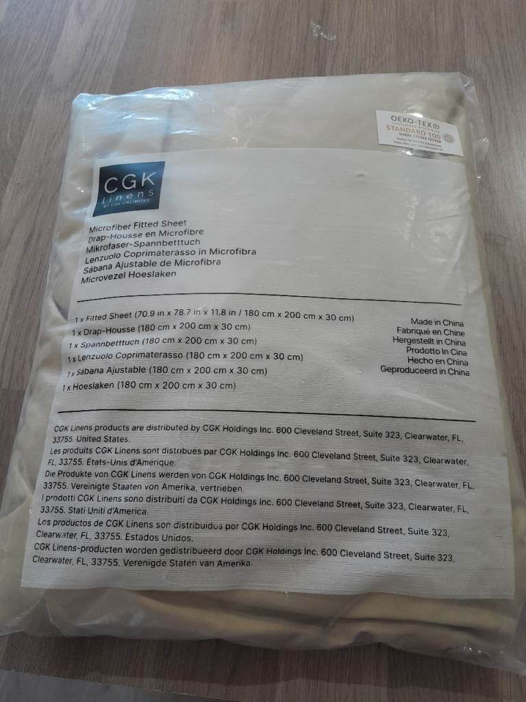 Brand New Beige Microfiber Bed Sheet 180cm x 200cm 30cm