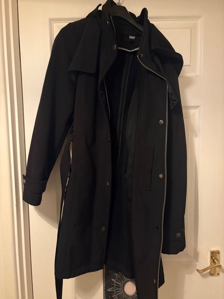 DKNY ladies long black coat 