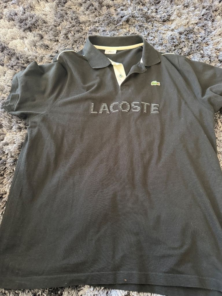 Lacoste Sport Polo Shirt – Black, Size 7, Good Condition