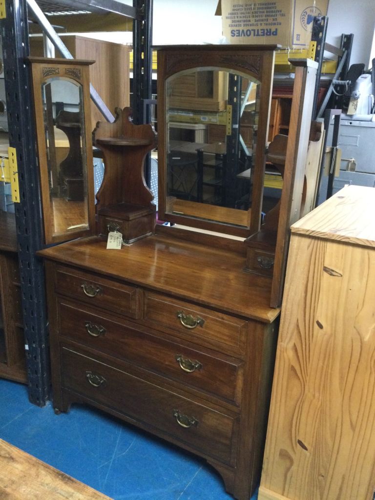 Vintage Triple Mirror Dressing Table TCL Reuse 110616