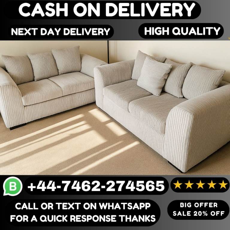 Jumbo Cord Corner & 3+2 Sofas Sale – Cozy Comfort, Big Style!