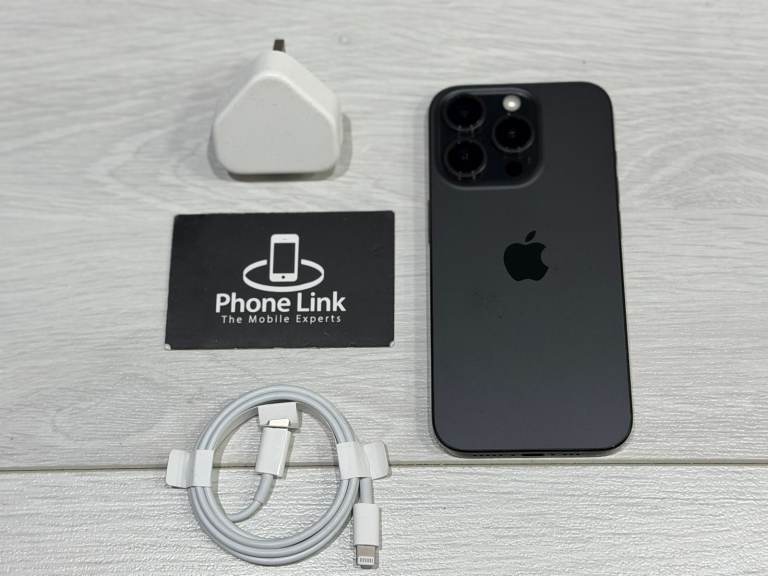 📱Black Titanium Apple iPhone 15 Pro 256GB Unlocked All Networks 🔋 100% ...