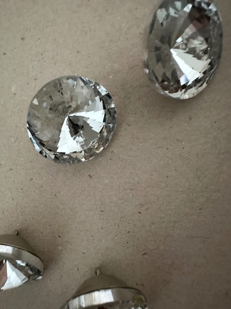 Crystal diamond glass buttons for upholstery x 50 (collection off M1 junction 35)