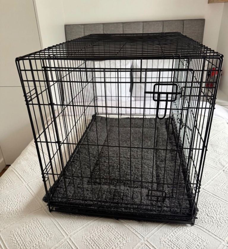 Dog Cage Pet Puppy Metal Training Crate Carrier Black 