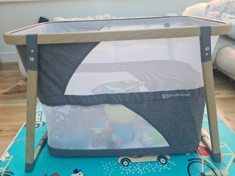 Kinderkraft Sofi 4-in-1 Travel Cot/Crib Dark Grey, Compact Fold