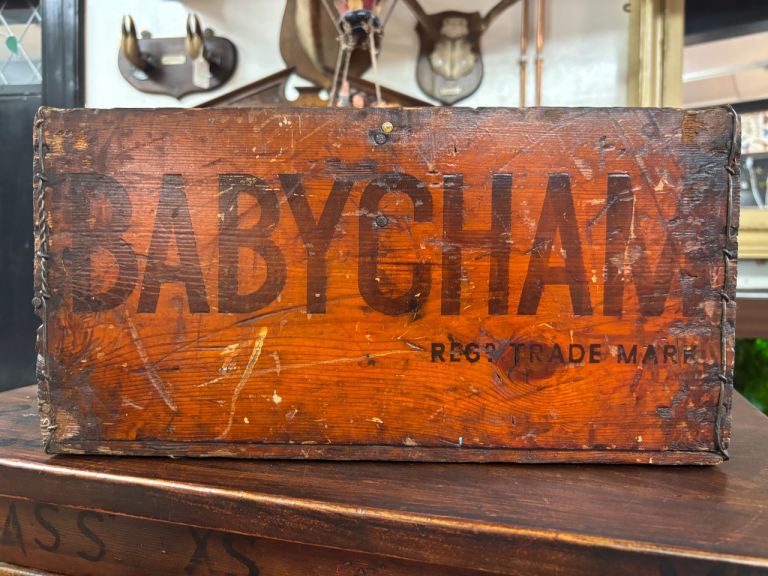 Original Babycham Wooden Crate With Company Branding Writing on All Sides 