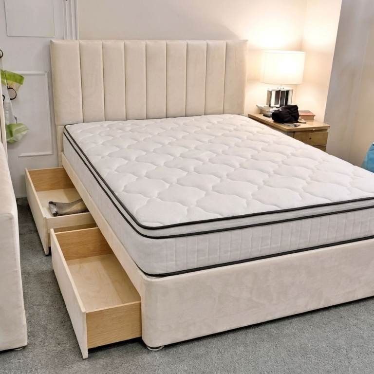 Double Size Divan Bed With Mattress, base & Drawers | Free Home Delivery🚚|| Order Now