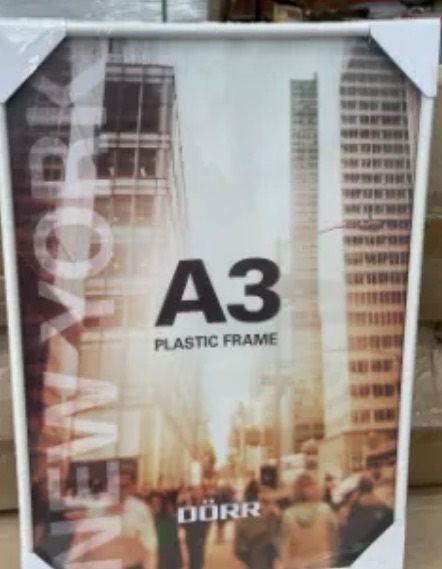Brand New DORR A3 White Plastic Frame