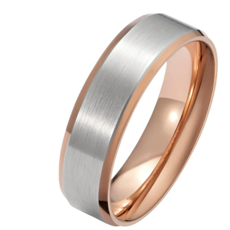 Rose Gold and Platinum Men's Wedding Ring Size T