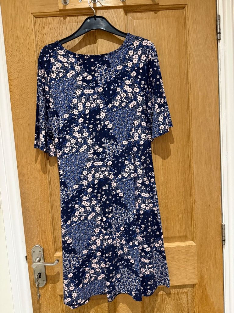 Lovely M&S Collection Blue Flowery Swing Dress