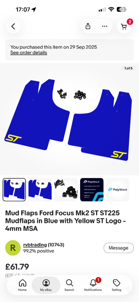 Ford focus st mud flaps 
