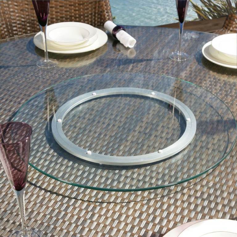Glass Lazy Susan Turntable for Dining Table, Garden Table, or Weddings and Events - 80cm (30 Inch).