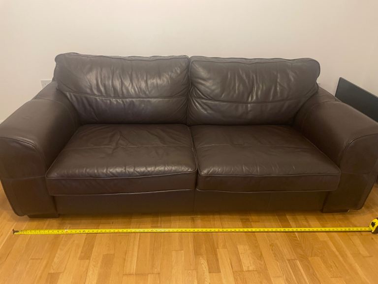Leather sofa bed. 